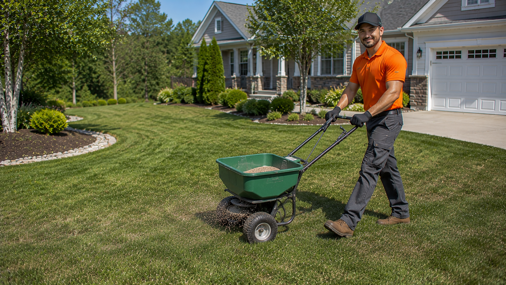 Overseeding service for thicker lawns